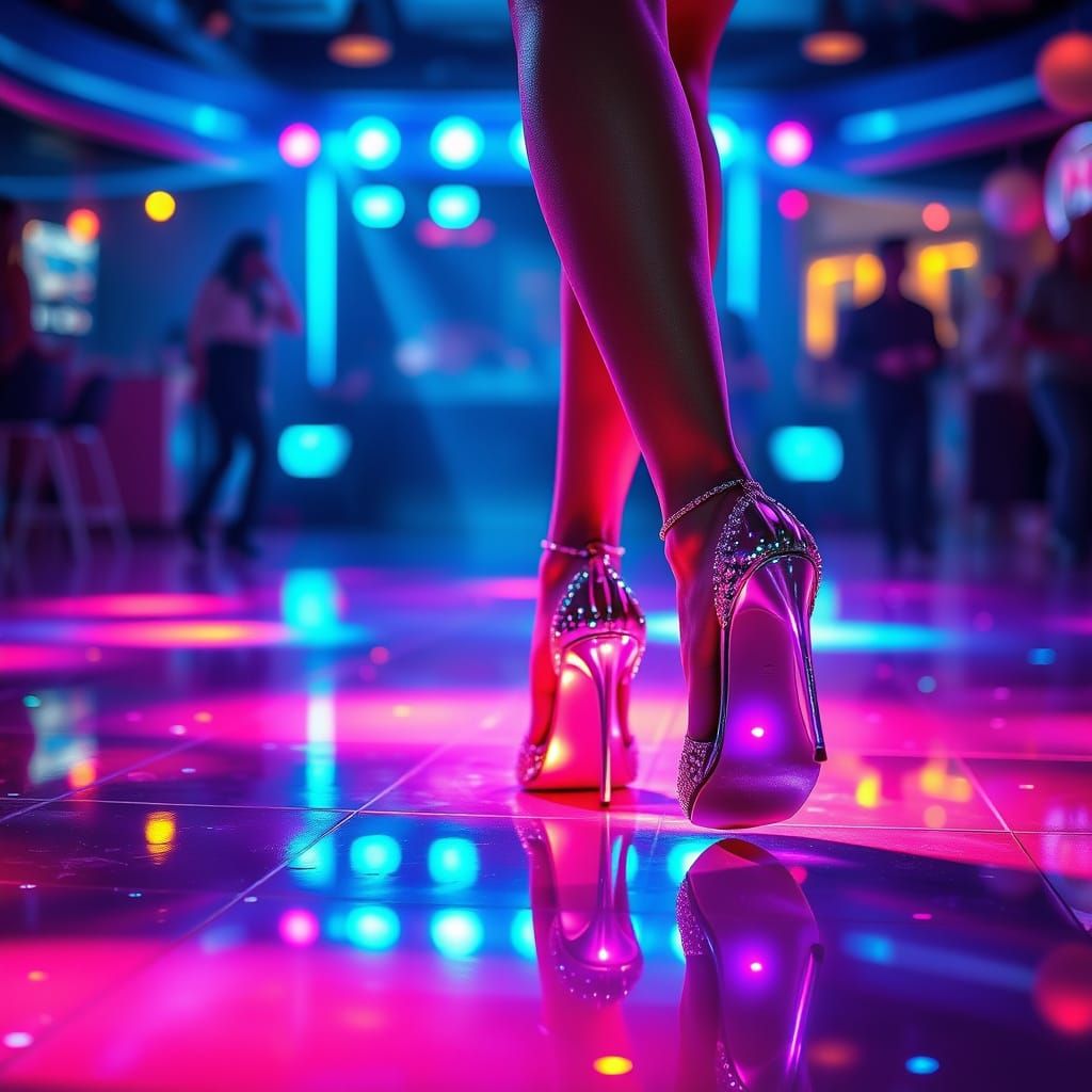 disco floor - nice lady dancing
