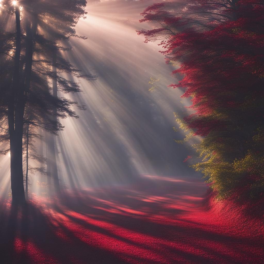 Divine Red Fog with Heavenly Sunshine