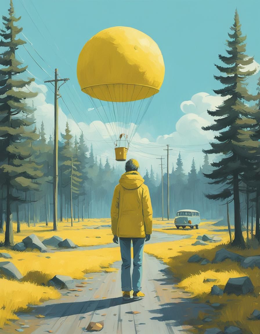 Ethereal Yellow Portrait: Jane Jay in Gouache Style