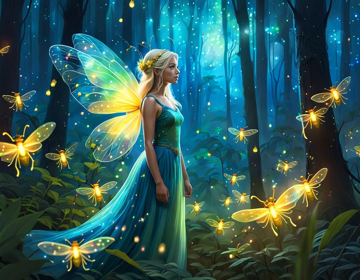 blonde haired firefly fairy