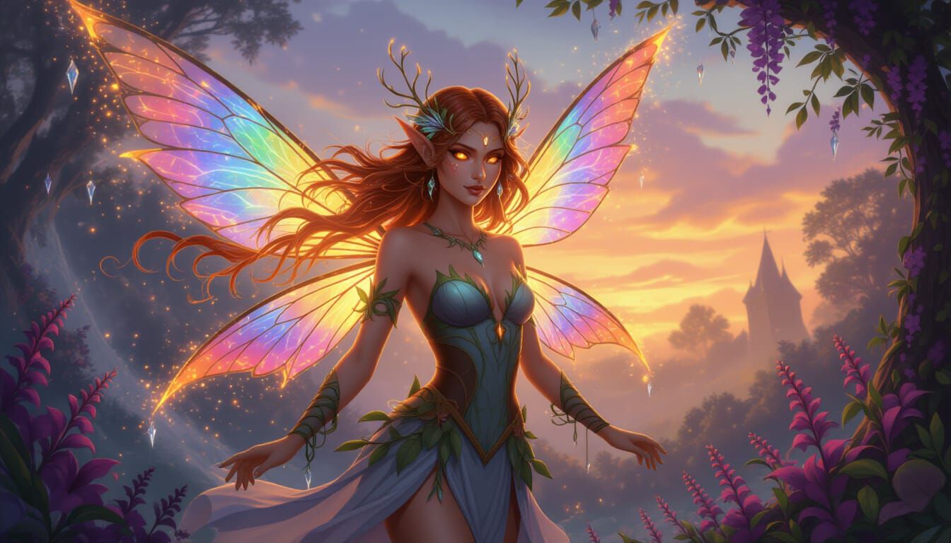 Radiant Faerie Aglow With Elemental Magic