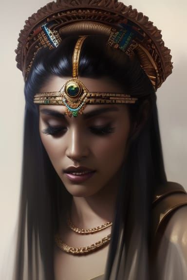 Mictecacihuatl: Aztec Goddess Portrait in Digital Art