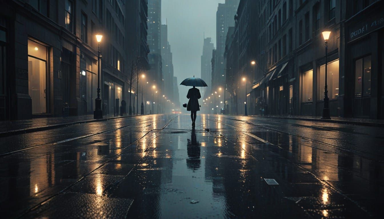 Moody Cityscape at Twilight