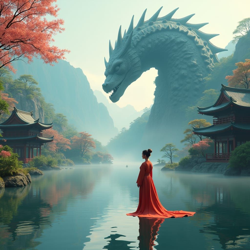 Ocean Guardian and Japanese Beauty in Fantasy Art
