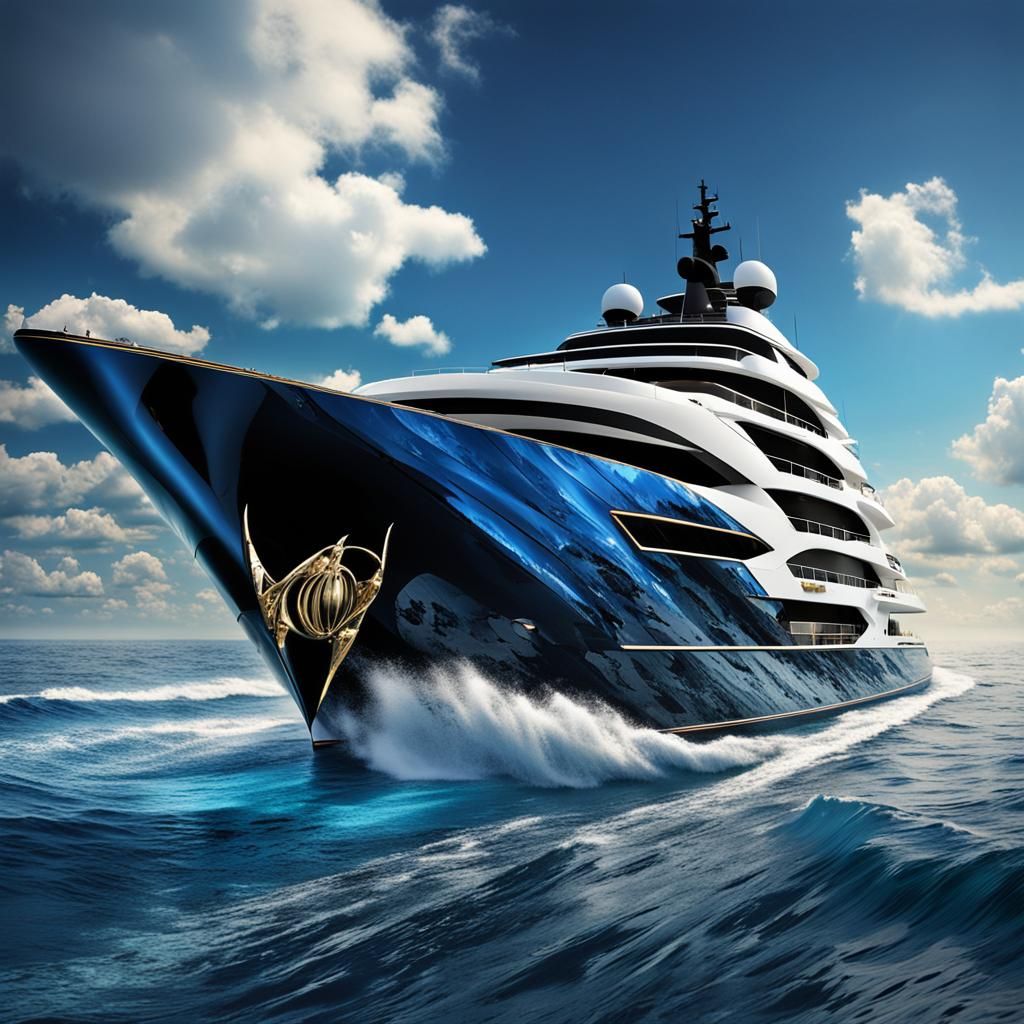 Batman's Luxury Yacht on a Blue Ocean