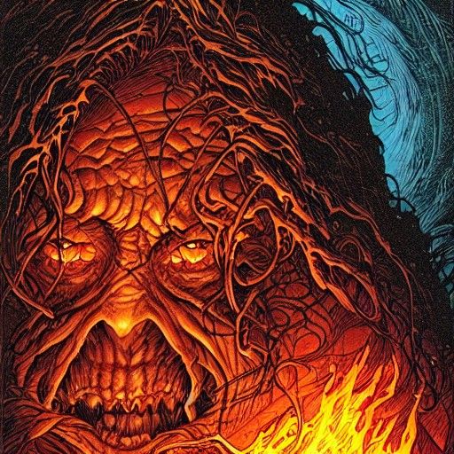 Mother of Fire in Dark Fantasy Style