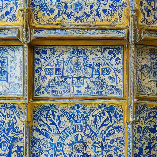 Picturesque Azulejo Facade in Portugal: Vintage Postcard