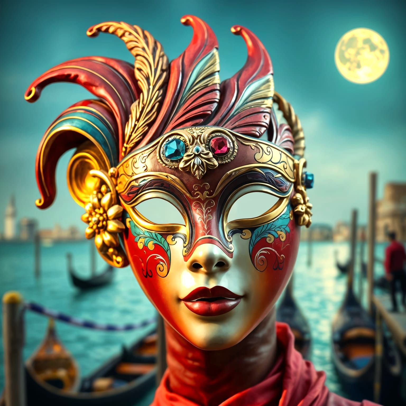A beautifully handcrafted ceramic mask designed for the Vene...