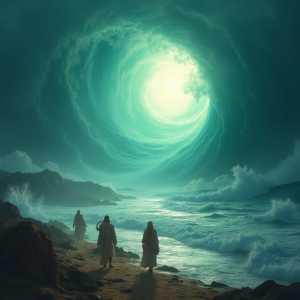 Majestic Red Sea Parting Book Cover Art