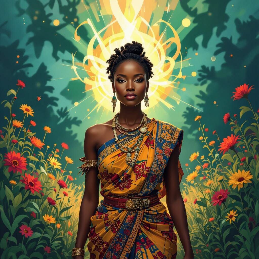 Woman Enters Infinity Portal Symbolizing Health and Dignity