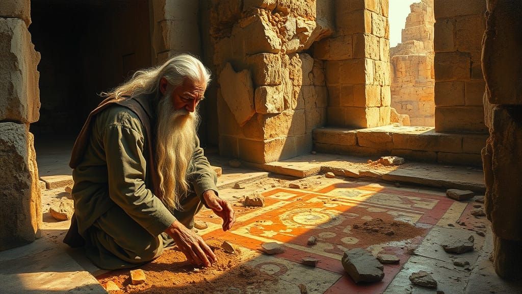 Dutch Master Inspired Portrait of an Ancient Archeologist Un...