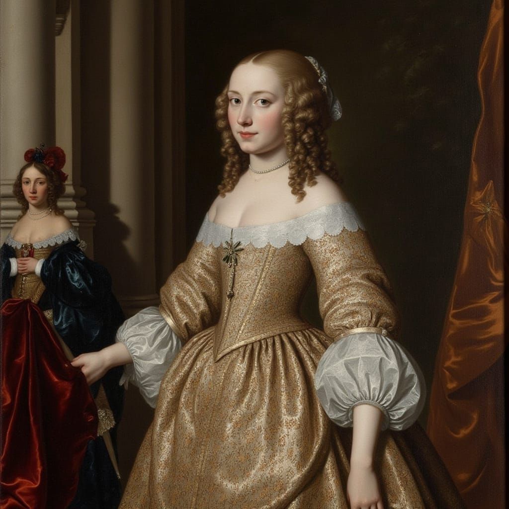Woman in Sumptuous 17th Century Gown
