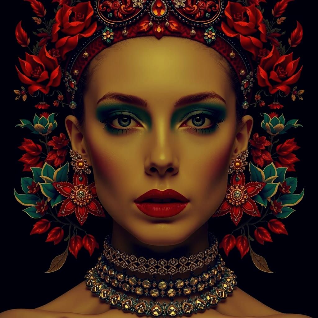 Elegant Woman with Porcelain Skin and Natural Radiance