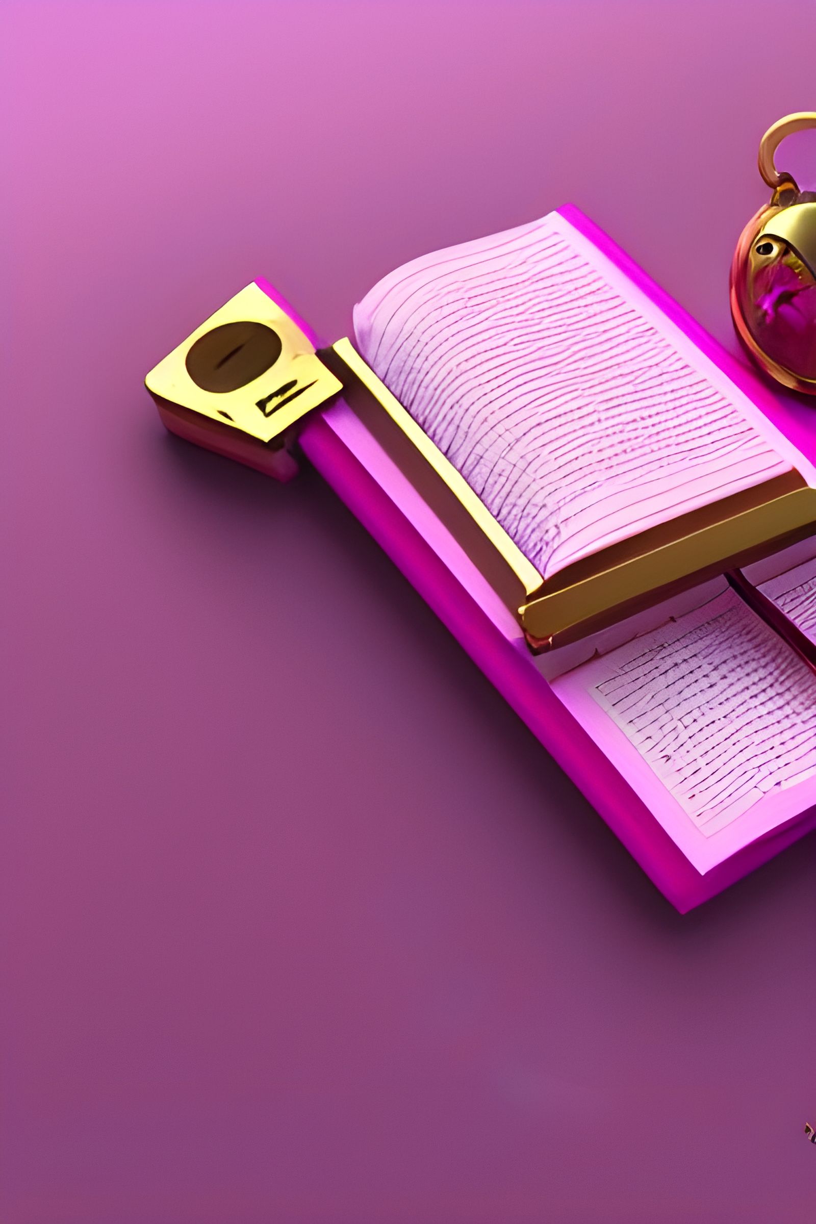 Pink Locked Diary: Photorealistic Digital Art