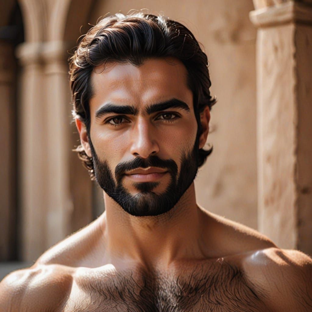Hyper-Realistic Portrait of a Handsome Middle Eastern Man