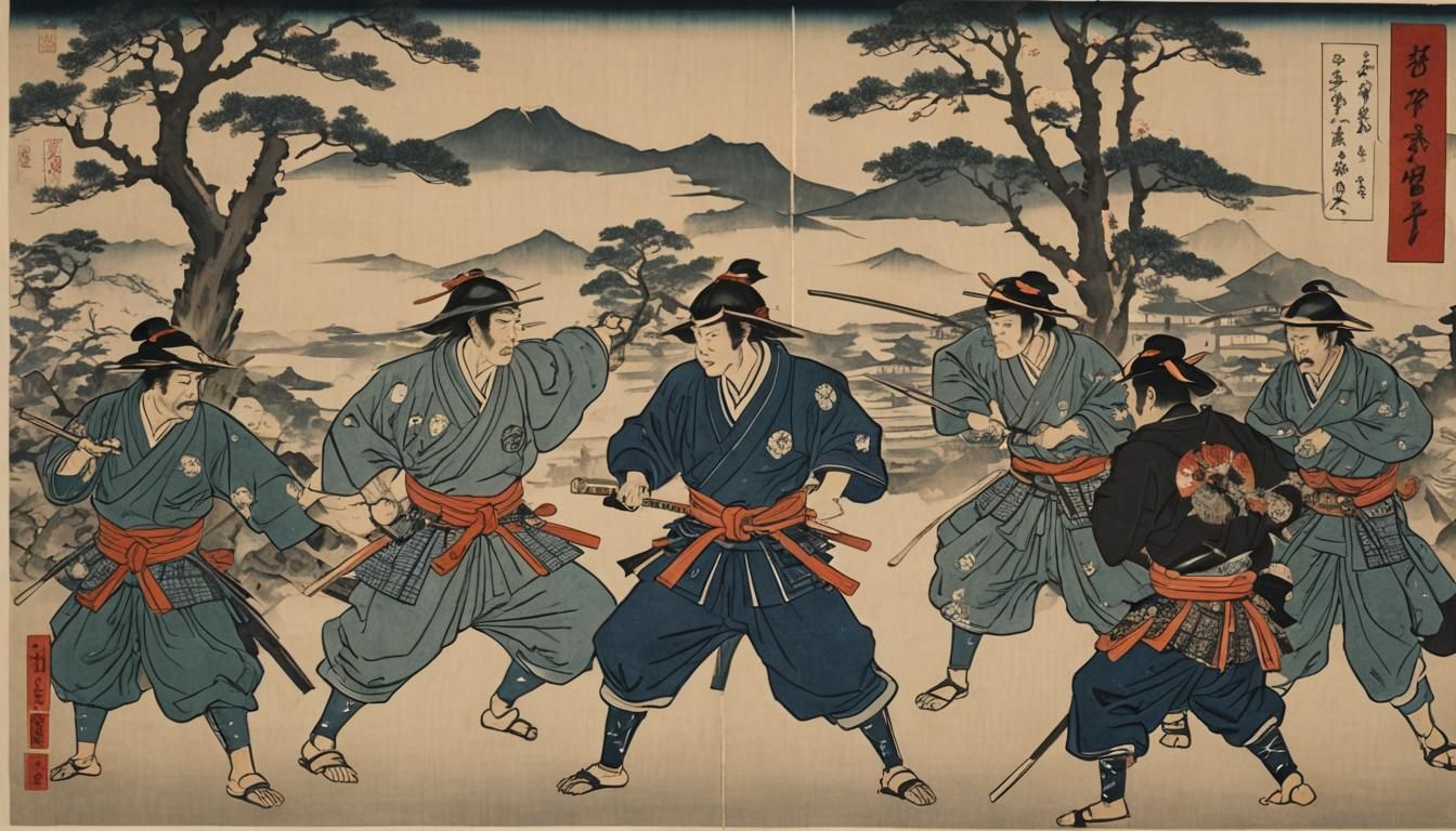 Fighting Samurai in Kyoto in the 16th Century