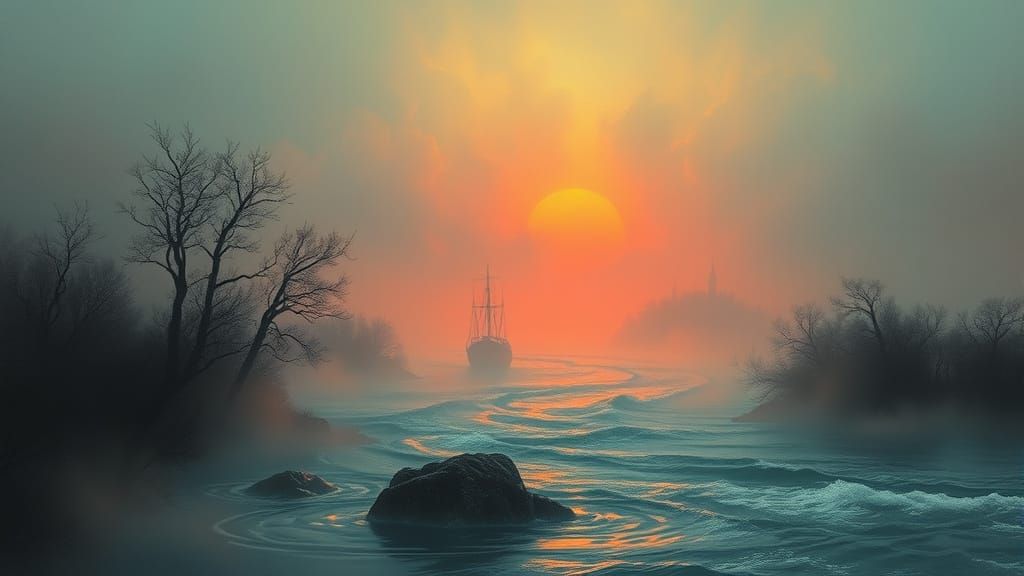 Surreal Album Cover Art in Art Nouveau Style