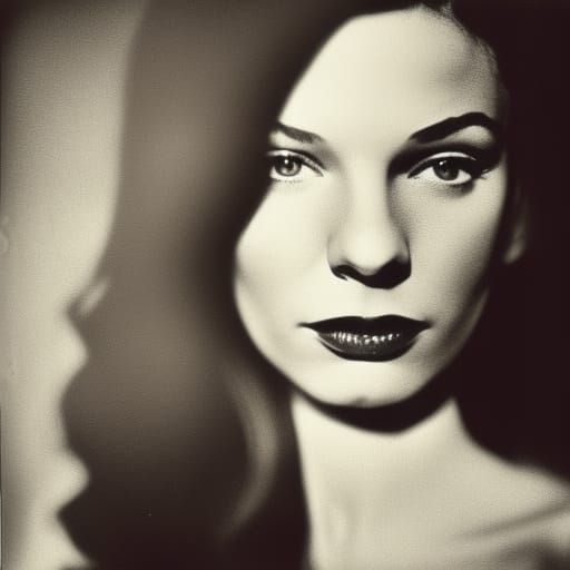 Vintage Portrait of a Femme Fatale in Tin-Type