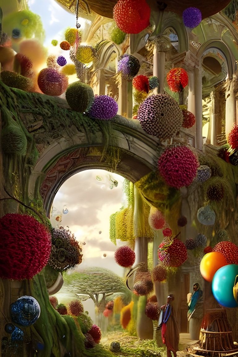 Gigantic Bubbles Over Africa: Hyperdetailed Digital Painting