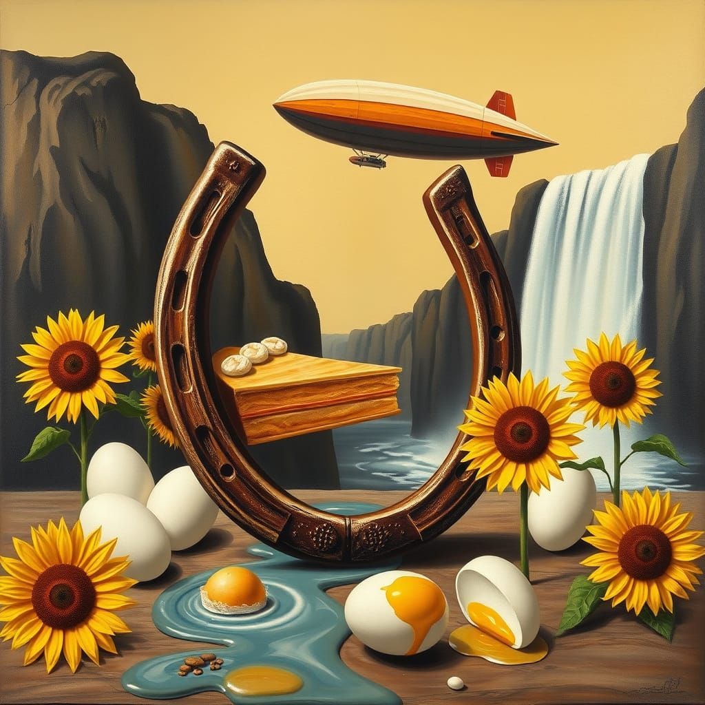 Surreal Floating Objects in Dali Style