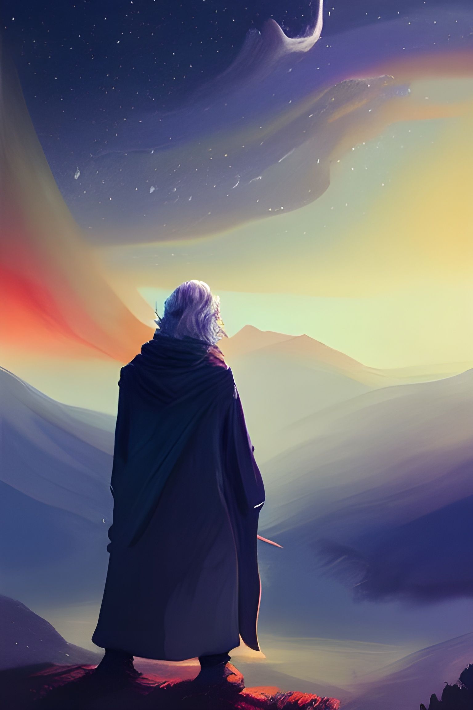 Gandalf Portrait in Expressionist Style