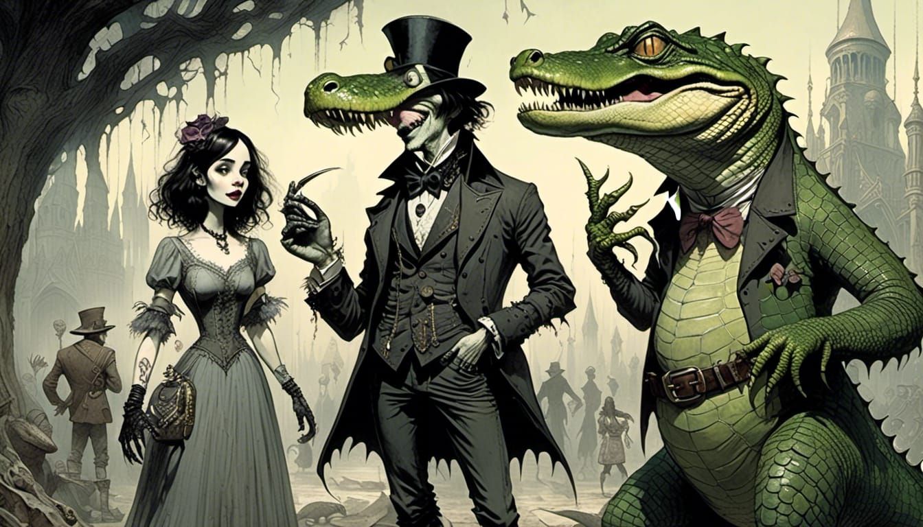 Hipster Alligator's Romantic Misfortune, Cartoon Style