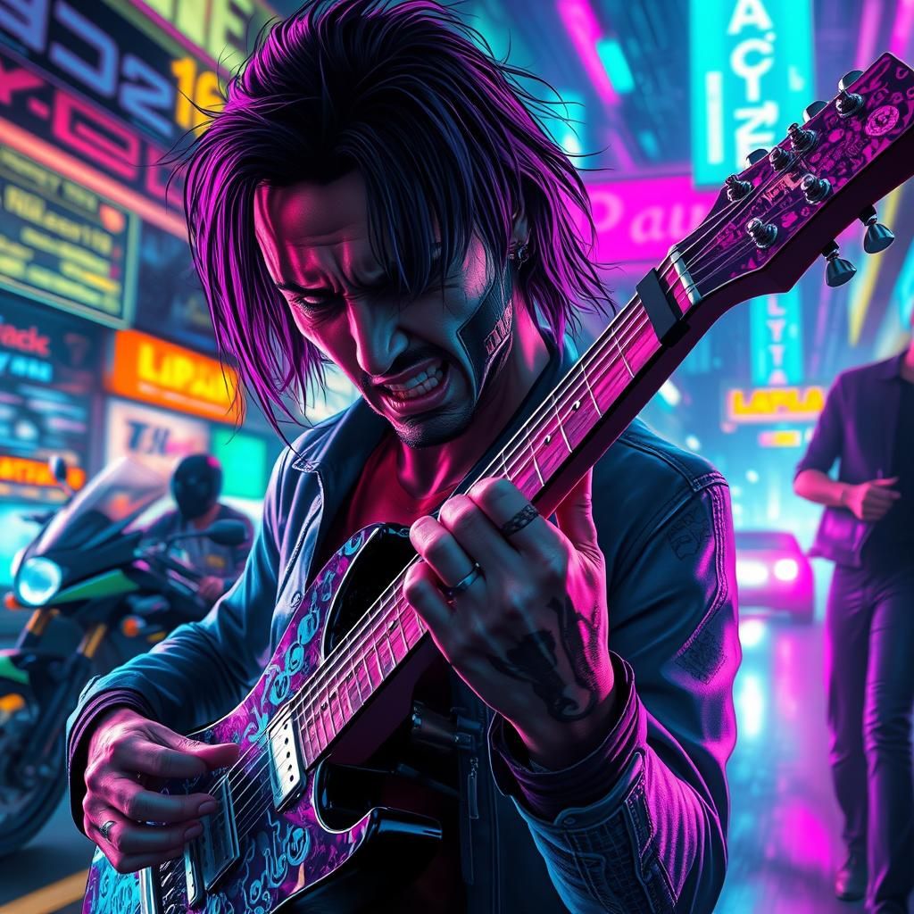 Johnny Silverhand's Cyberpunk Dreamscape: A Digital Art Visi...