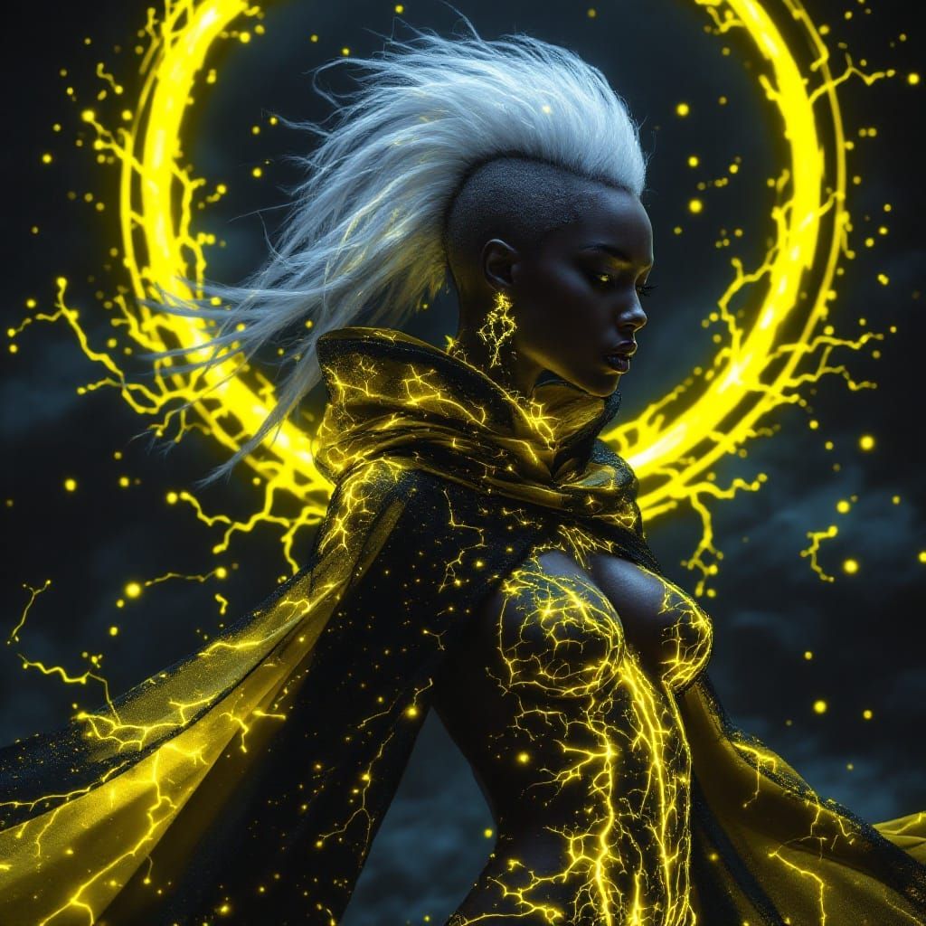 Goth Storm: Mysterious Nubian Goddess in Whimsical Wonderlan...