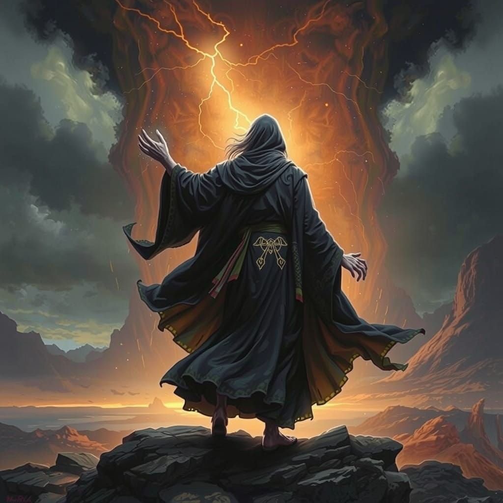 Mystical Sorcerer Unleashes Electrical Fury