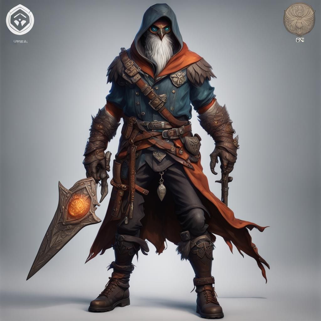 Fantasy Owlin Rogue Bounty Hunter: Detailed Matte Painting