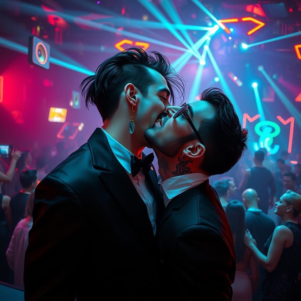 Modern Vampire in Cyberpunk Nightclub