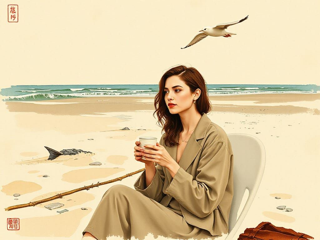 Morning Coffee on the  Beach