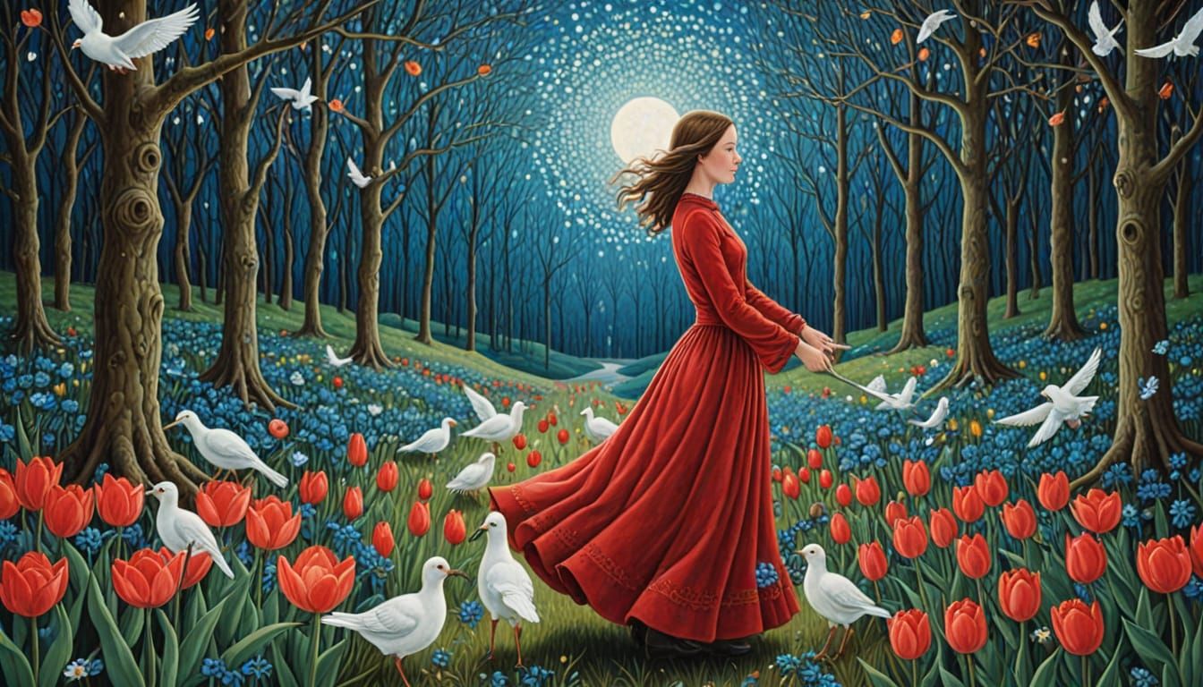 Psychedelic Utopia with Sacred Geometry, Maximalist Oil Pain...