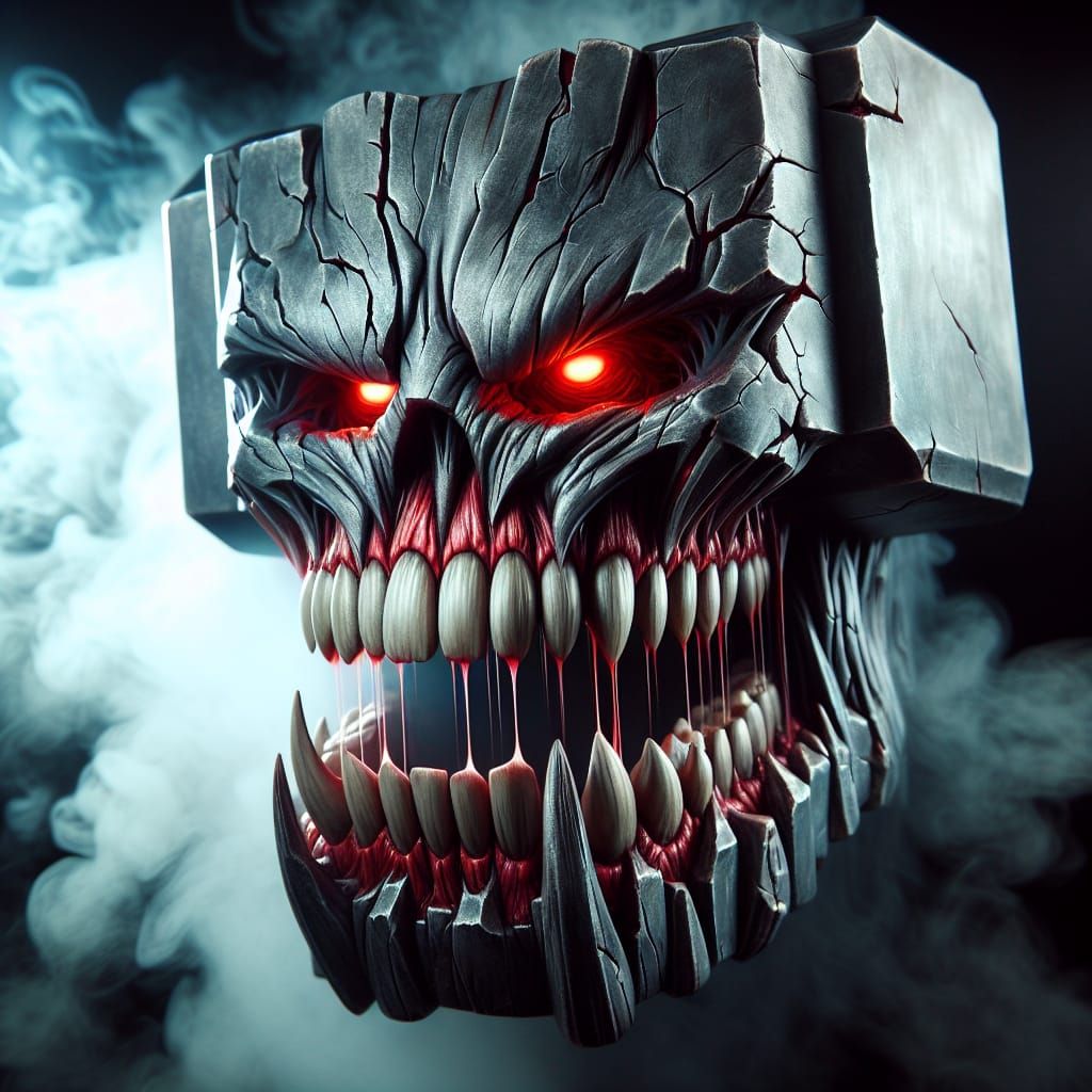 Monstrous Sledgehammer Figure with Sinister Grin