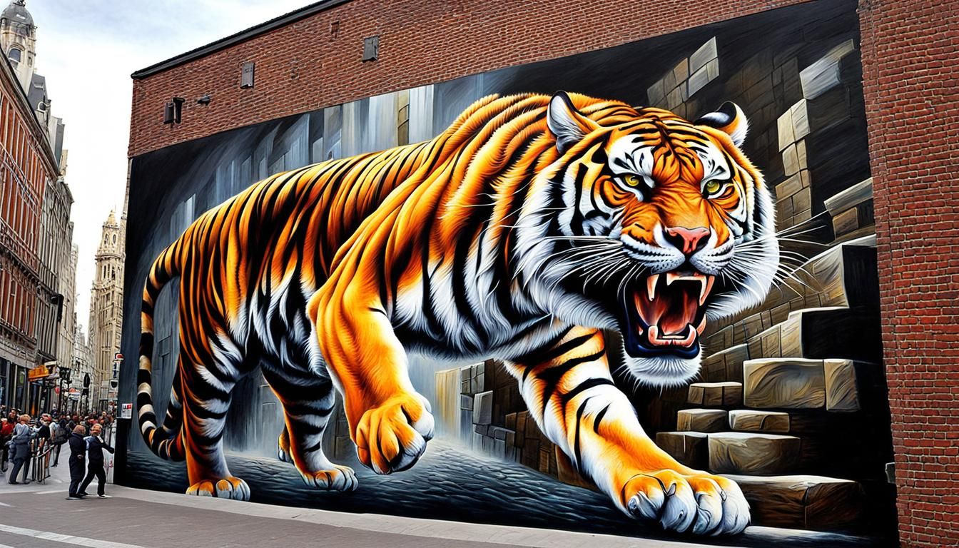 (2/5)  3D Streetart similar Art John Pugh, Julian Beever. Die die Grenzen von Realität und Malerei sollen verschwimmen.