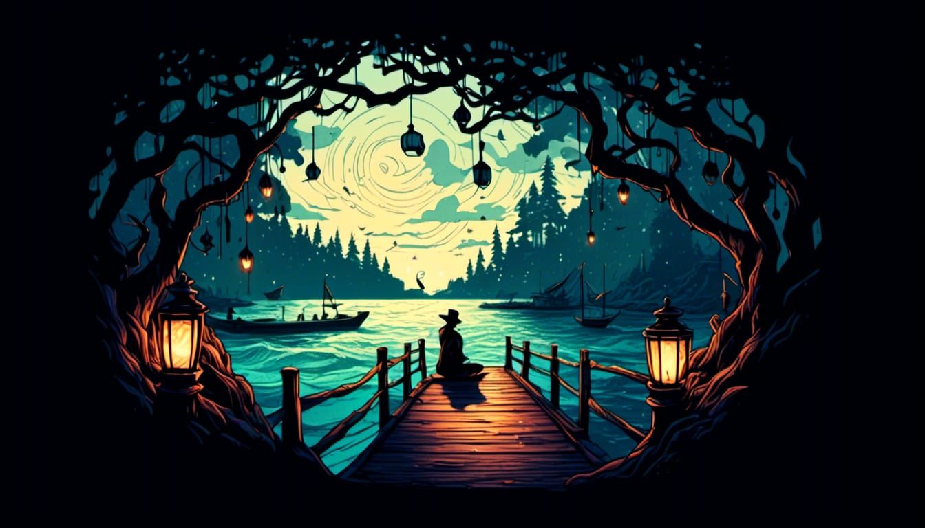 Busker on Pier in Australian Beach Style