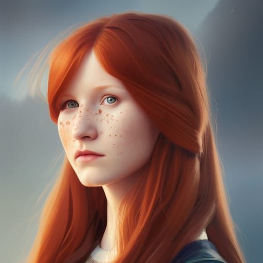 Ginny Weasley Portrait in Hyperdetailed Digital Art