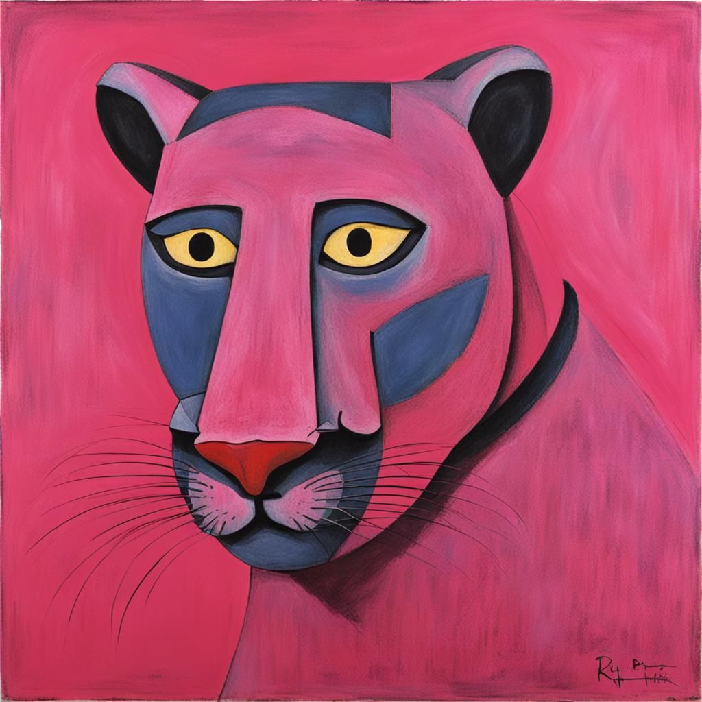 Pink Panther in Pulp Art Style