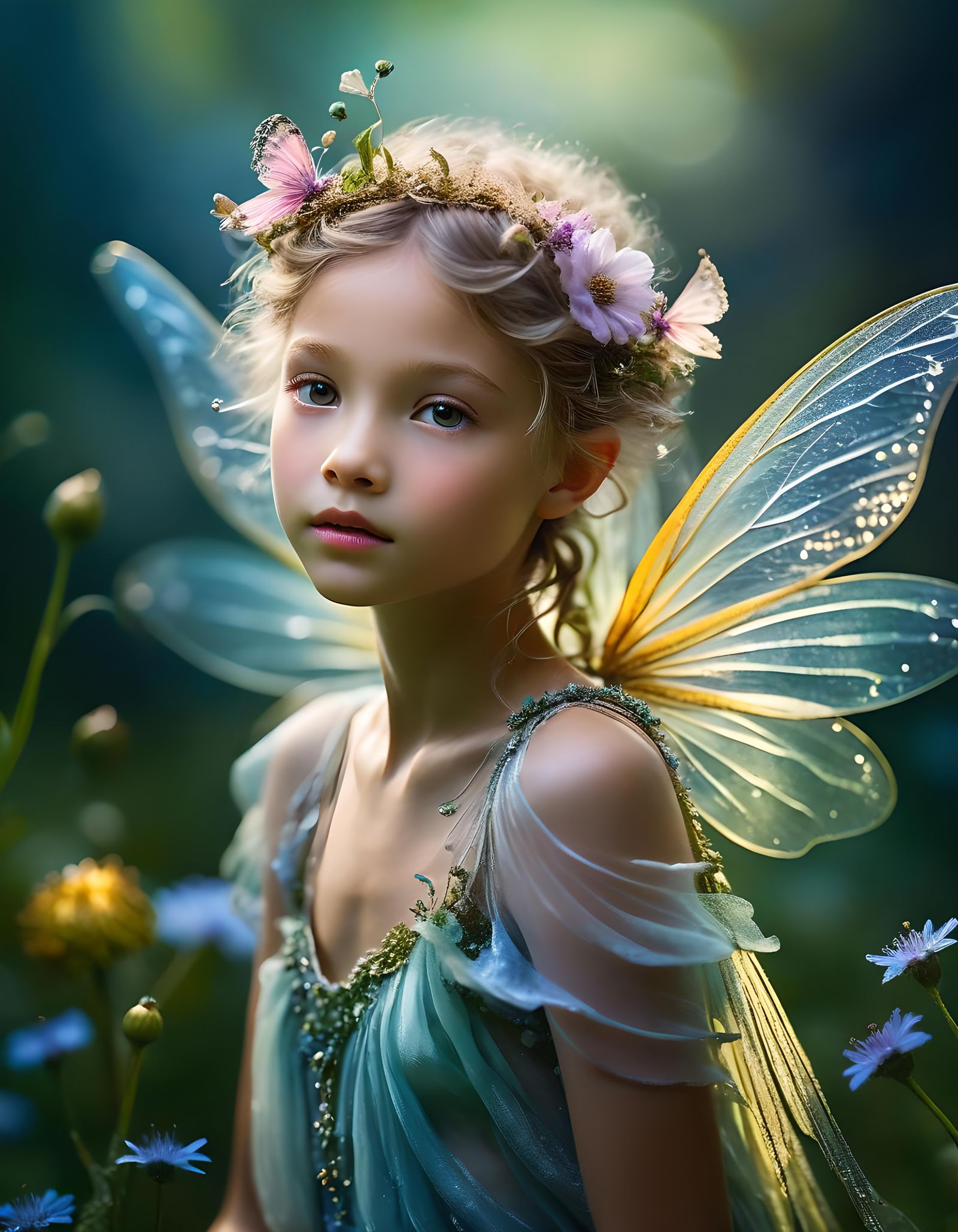 Enchanting Fairy Portrait in Macro Photograph