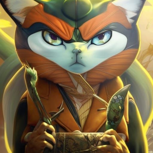 Cute Chibi Pikachu Portrait in Oz, Detailed Digital Art