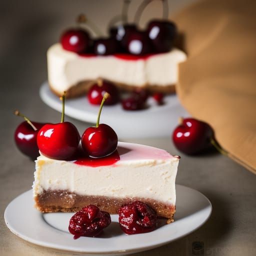 Cheesecake with Cherry: Professional Food Photography