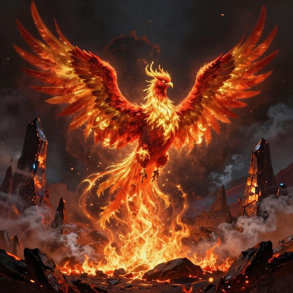 Majestic Phoenix Rises From Embers