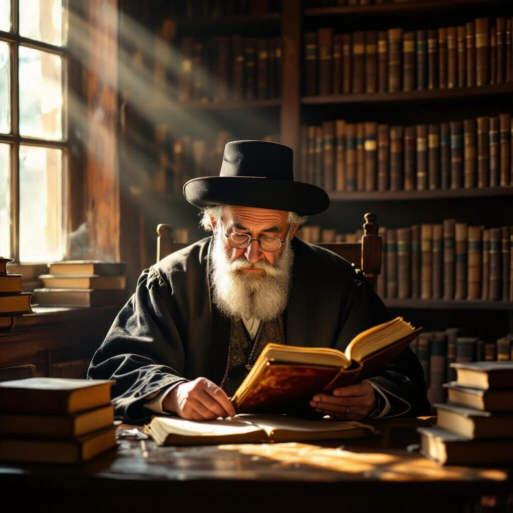 Rabbi Study with Rembrandt Lighting