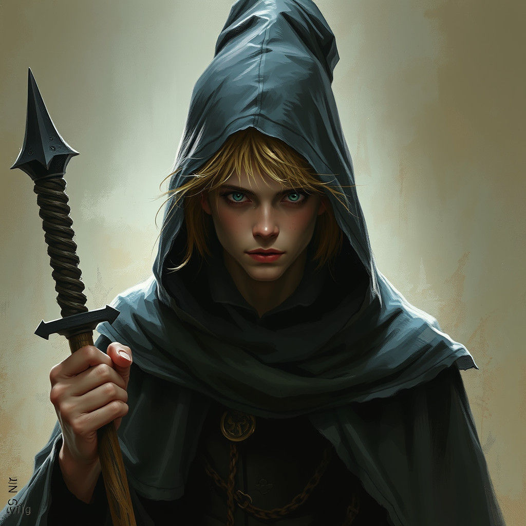 Sinister Blond Teen Wizard Apprentice