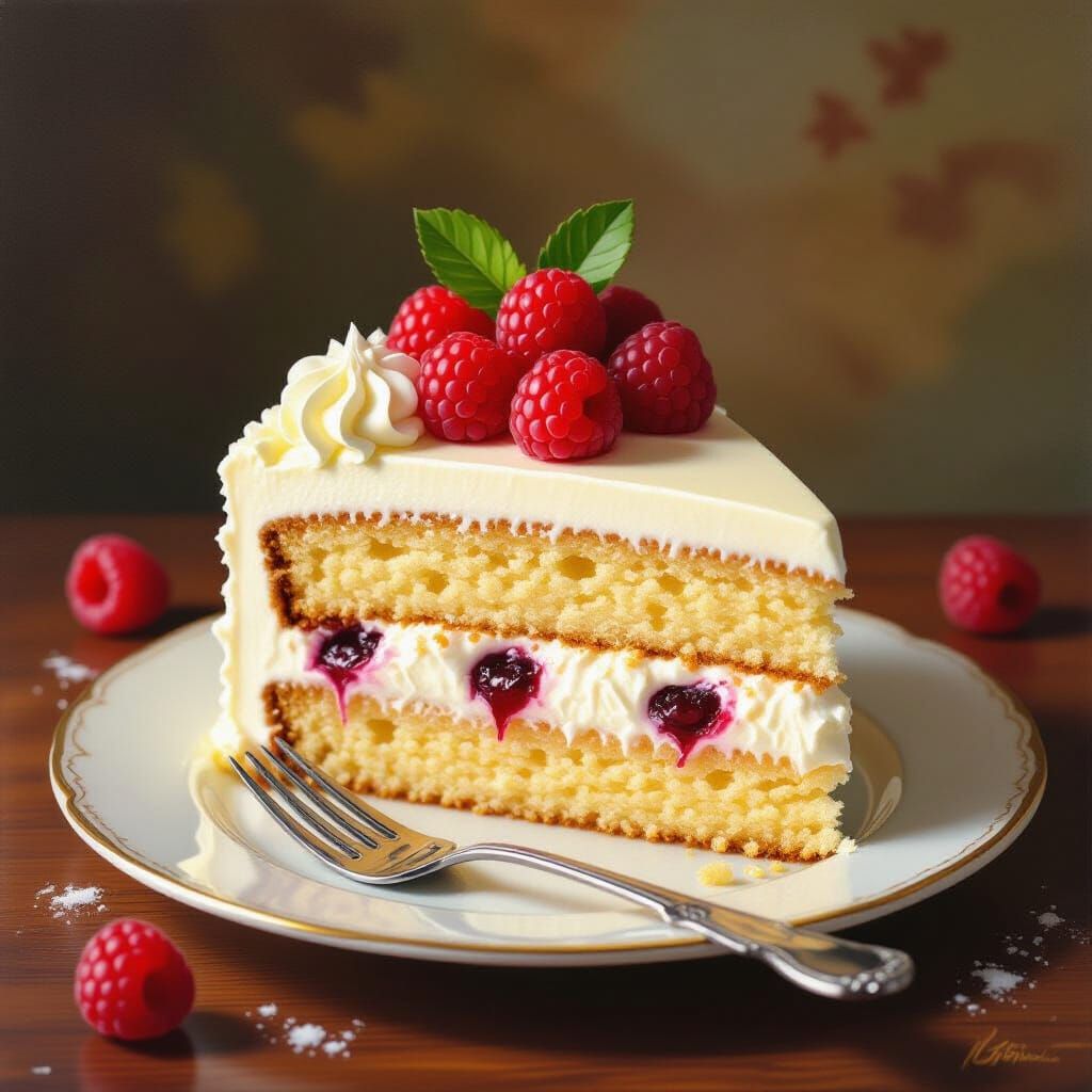 Artistic Cheesecake with Creamy Topping