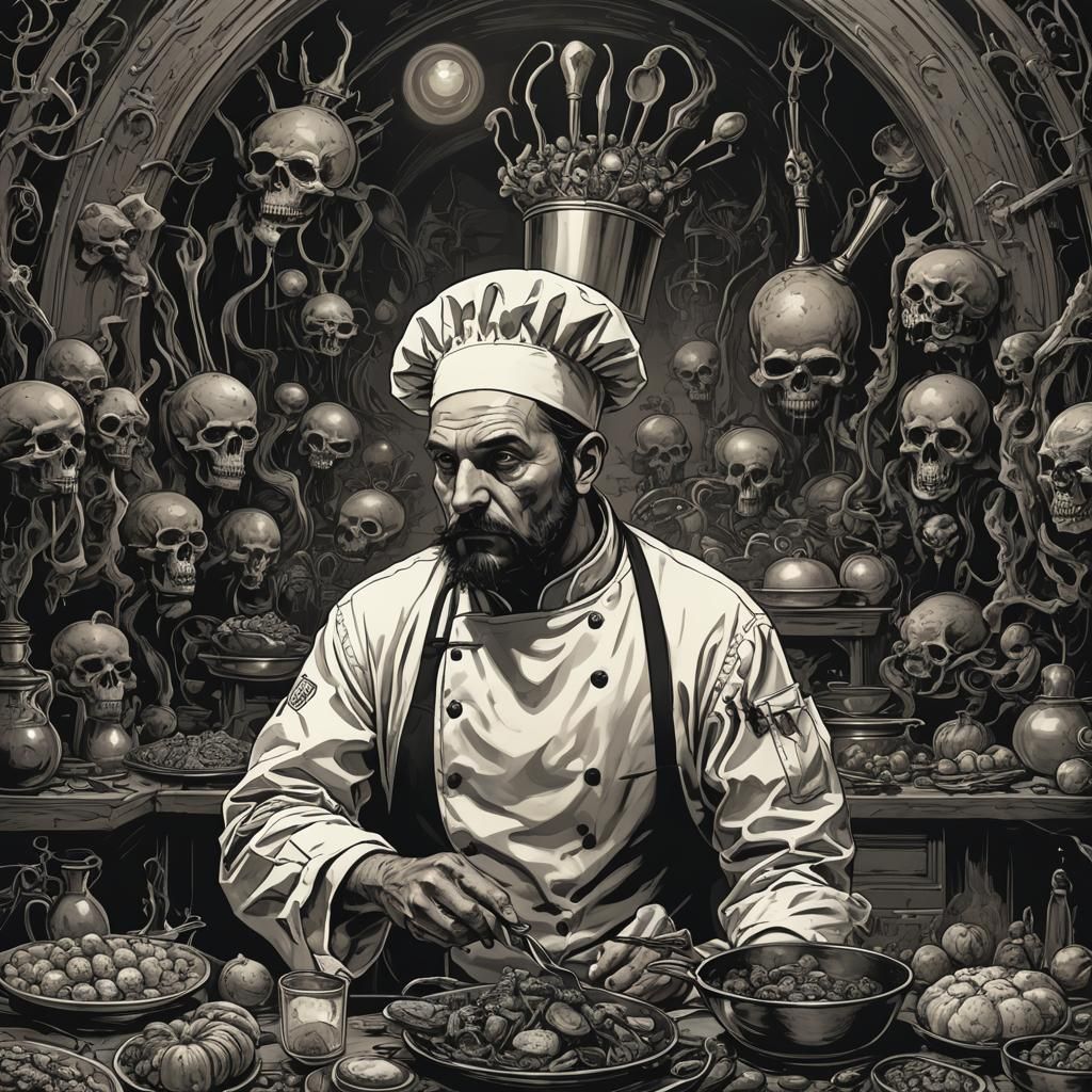 Dark Culinary Masterpiece in SoftSorrowStyle