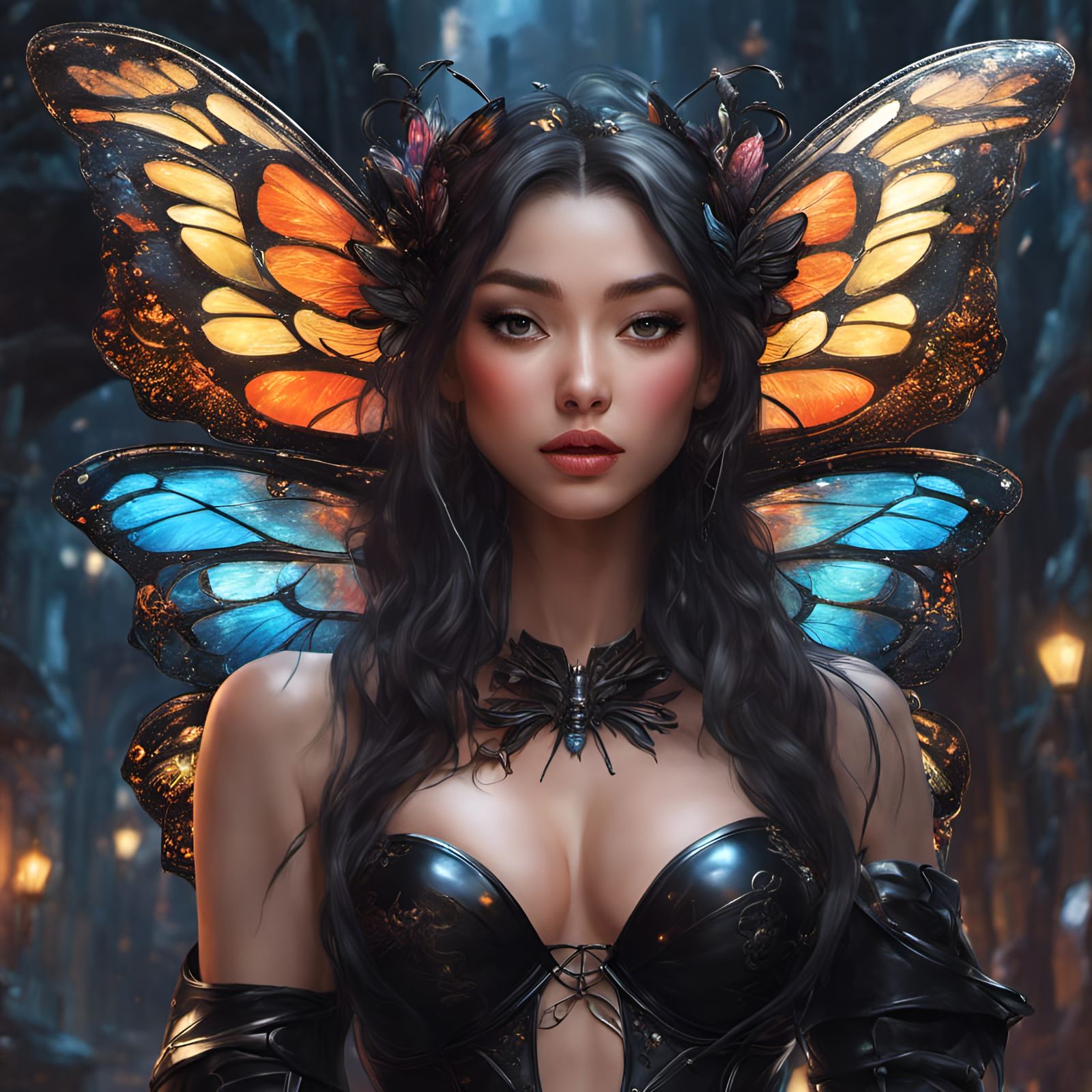 Girl with Butterfly Wings: Hyperdetailed Fantasy Art