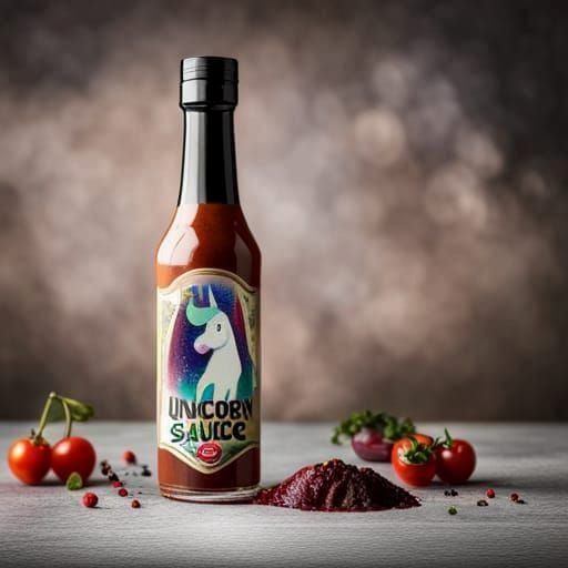 Unicorn Sauce Bottle, Food Photography