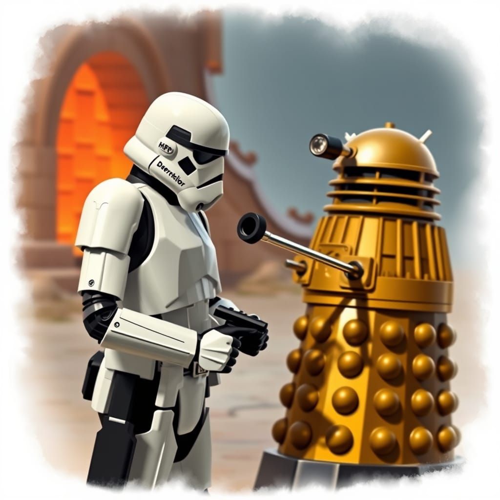 Stormtrooper Meets Dalek: A Sci-Fi Crossover
