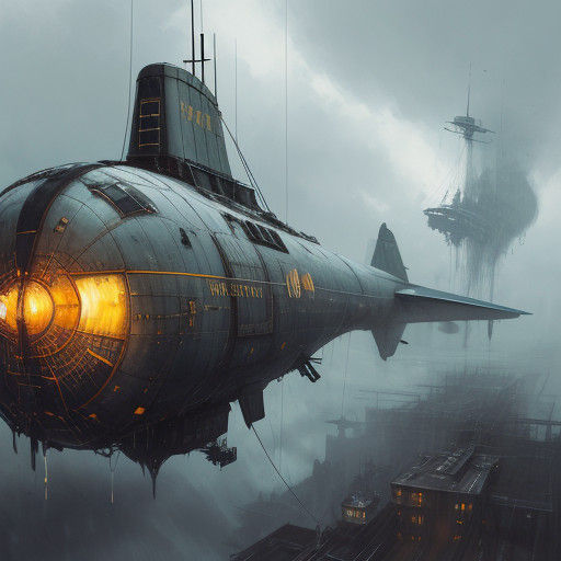 Airship Pilot in Ethereal Cityscape - Concept Art in Drippin...